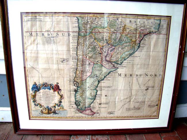 An early 18th century Map of Paraguay and Chili by Guillaume D' Isle dated 1716